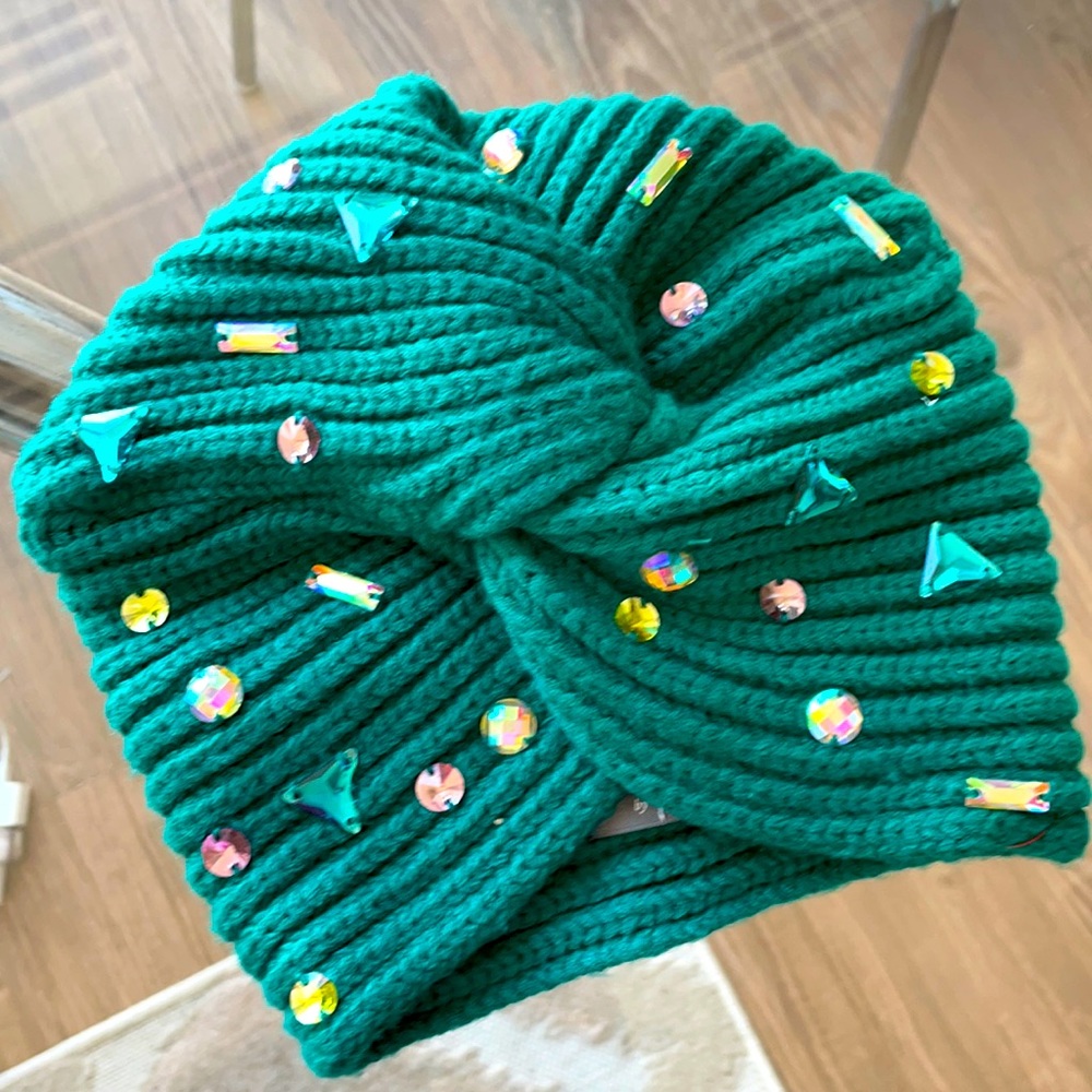 💎💚Rare Anthropologie jeweled wrap hat💚💎
